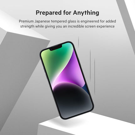 Belkin TemperedGlass iPhone 17e, 16e, 14, 13, 13 Pro Screen Protector, AntiMicrobial-Treated, Easy Bubble Free Application with Included Installation Guide Tray, 9H Hardness Tested