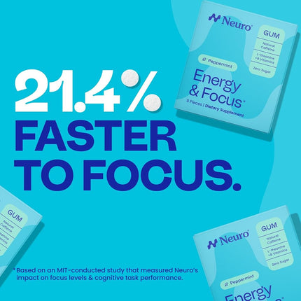 NeuroGum Neuro Mints Nootropic Energy Caffeine | 40mg + 60mg L-theanine B Vitamins for and Focus Sugar Free Vegan Keto Supplement Adults Mint 90 Bulk Bag