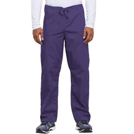 Cherokee Men's Drawstring Cargo Scrub Pant, Grape,