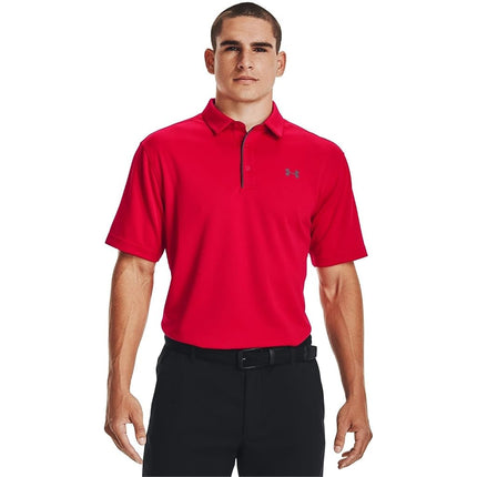 Under Armour Mens Tech Polo Short Sleeve Golf Red 4XL
