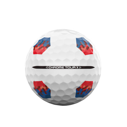 Callaway Golf Chrome Tour X Premium Golf Ball 2024, Blue/Red