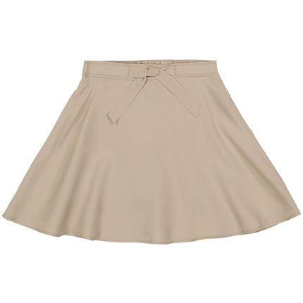 Falda Patinadora Tipo Scooter Escolar de Uniforme para Niñas IZOD con Tiro Elástico y Pantalón Corto Integrado, Pretina de Punto y Bolsillos Funcionales, Resistente a las Arrugas, Caqui Patinadora, 12