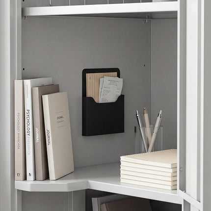 Gilprop 8 Pack Magnetic File Holder Magnetic Wall File Folders Organizer Classroom Storage Refrigerator Magazine Holder for Whiteboard Mail Letters Paper Teacher Office(7x5in,Classic,Black)
