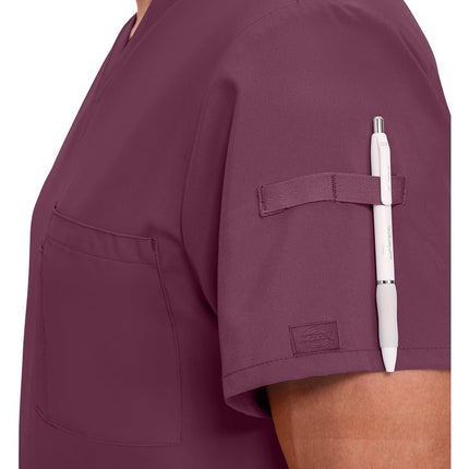 Dickies EDS Essentials Top Sanitario de Hombre con Cuello en V Color Liso Talla XL Vino