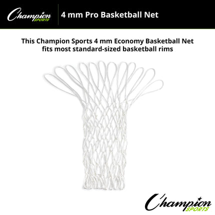Filet de basket-ball Champion Sports Economy, blanc, 4 mm
