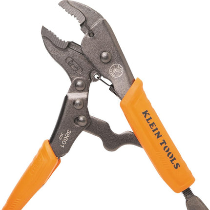 Klein Tools 38665 Locking Pliers Set, Long Nose 6-Inch, Curved Jaw 7 and 10-Inch, High Torque, Mole Grips for Clamping and Gripping 3-Piece