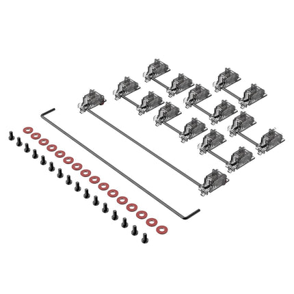 DUROCK Stabilizer V2, Screw in Stabilizers with 2u 6.25u 7u Wires, PCB Mount Keyboard Stabilizers for Mechanical Keyboards (V2 Smokey Black 100% Kit)