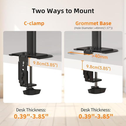 suptek MD6421TP004 PC Monitor Stand with Laptop Tray, Monitor Stand for LCD/LED Screens - Monitor Stands and Risers Desk Accessory Wall Mount