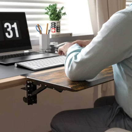 ETHU Ergonomics Desk Extender Tray, 25.6"x11.4" Large Size Foldable Keyboard Drawer Tray Clamp On, Armrest Support for Home and Office