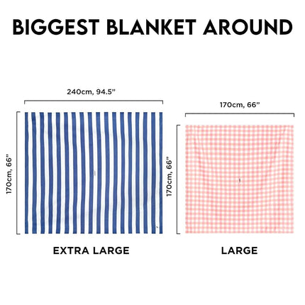 Dock & Bay Picnic Blanket - Quick Dry & Water Resistant - 100% Recycled Materials - Extra Large (94x66) - Whitsunday Blue