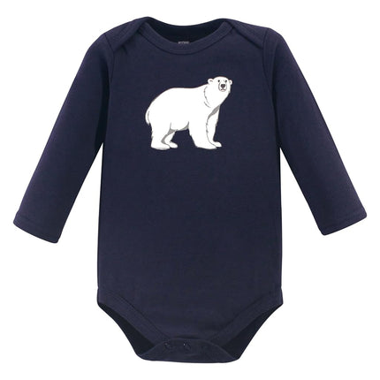 Lot de 3 grenouillères en coton à manches longues pour bébé garçon Hudson Baby, motif ours polaire, 6-9 mois