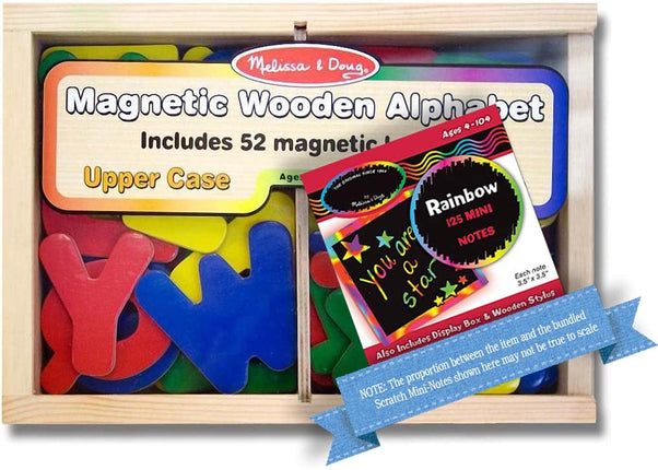 Melissa & Doug Alphabet Wooden 52 Magnets-in-a-Box