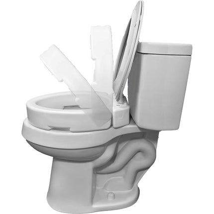 Carex Elongated Hinged Toilet Seat Riser, Adds 3.5 Inches of Height to Toilet, 300 Pound Weight Capacity, Hinged for Easy Cleaning