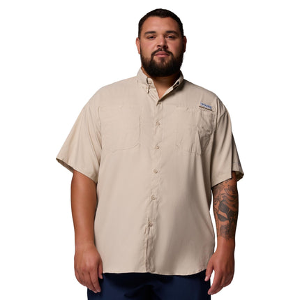 Camisa de manga corta Columbia PFG Tamiami II para hombre, color Fossil, 3X Tall