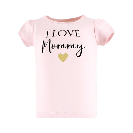Camisetas de manga corta Hudson Baby unisex para bebé, Girl Mommy, 3T