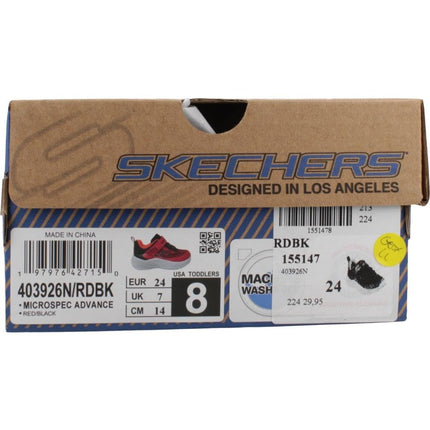 Skechers Boys' Microspec Advance Trainer, Red, 6 UK Toddler