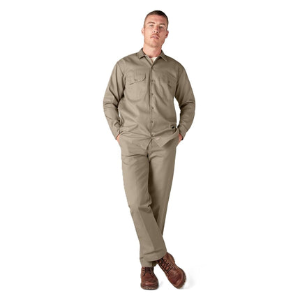 Dickies Mens Long Sleeve Work Shirt, Desert Sand, XX-Large