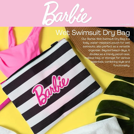 Franco Collectibles Barbie Beach/Pool Waterproof Swimsuit, Makeup, Toiletries Pouch Bag, (Officially Licensed Product)
