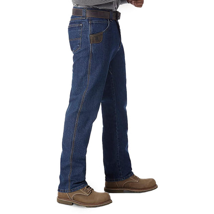 Wrangler Riggs Workwear Men's Rigg Workwear Five Pocket Jean, Mid Stone, 36W x 32L