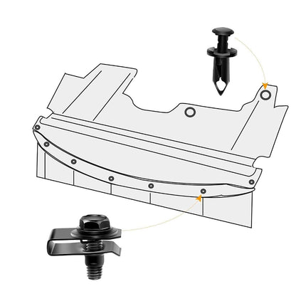 GOOACC GRC-70 35PCS Engine Under Cover Splash Shield Guard Body Bolts Bumper Fender Liner Push Retainer Fastener Rivet Clips, black