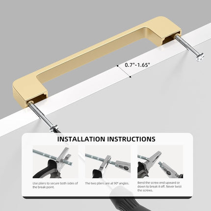 Lepatape Pack of 10 9901GD96 Gold Furniture Handles Brushed Brass Cabinet Handles - Gold Drawer Handles Brass Cabinet Handles Champagne Gold