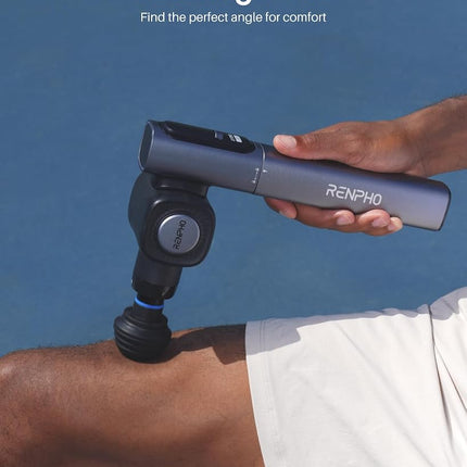 RENPHO Pistola de Masaje con Cabezal y Mango Ajustables, Masajeador Muscular de Percusión Portátil para Masaje de Tejido Profundo, Extend 2 con Estuche de Transporte Portátil, Atletas
