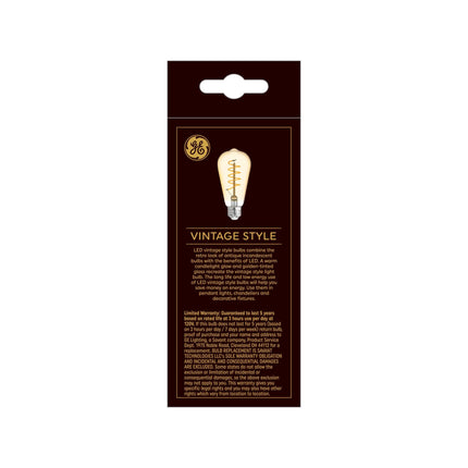 GE Vintage Style LED Light Bulb, Warm Candle Light, Amber Glass, Medium Base, ST19 Edison Style Light Bulb, 5 Watts (1 Pack)