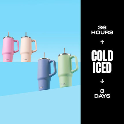 S'well - Recycled Stainless Steel Tumbler XL with Straw and Handle, Triple Layered Vacuum Insulated Containers Keeps Drinks Cold for 50 Hours and Hot for 10 (30 oz, Pistachio)