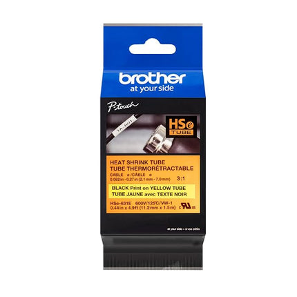 Brother HSe631E 11.2mm (0.44in) Black on Yellow 3: