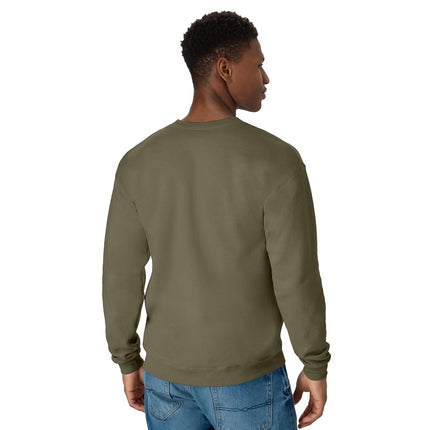 Hanes Men's EcoSmart Fleece, Big & Tall, Pullover Crewneck Sweatshirt, 1 Or 2 Pack, Fatigue Green, M
