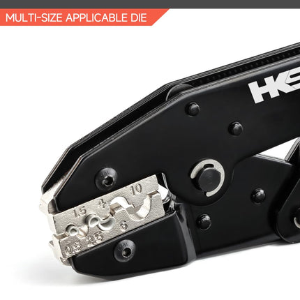 HKS Crimping Tool for Non-Insulated Terminals - Ratcheting Wire Crimpers for Butt, Fork, Ring, OT & UT - AWG 20-8 (0.5-10mm²) - Ratchet Terminal Crimper - Electrical Crimping Tool