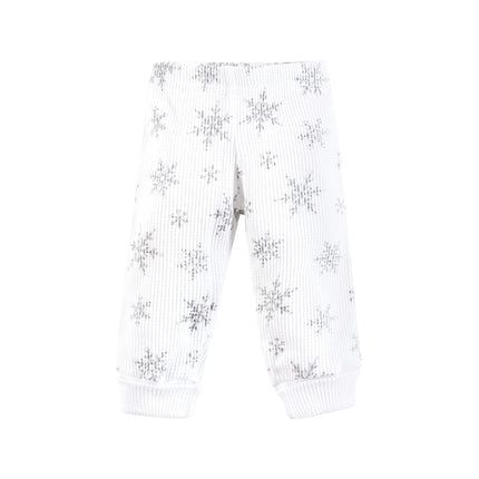 Hudson Baby Conjunto de pijama térmico unisex de 4 piezas para prematuros, manga corta, copo de nieve, prematuro