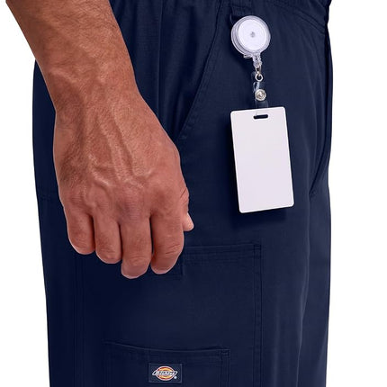 Dickies Men's Pull-On Pant with 7 Pockets Elastic Waistband with Button Closure 81006, Ceil Blue, Medium