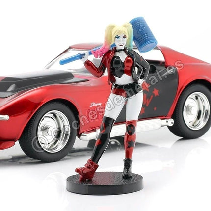 Jada 1:24 1969 Corvette con figura de Harley Quinn