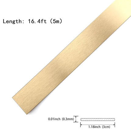 Taaizau Gold Metalized Brushed Finish Molding Trim, Peel and Stick Strip for Mirror Frame, Wall, Fireplace and Home DIY Decoration (16.4 ft x 1.18 inch)