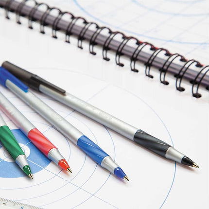 BIC Round Stic Grip Xtra Comfort Ballpoint Pen, Medium Point (1.2mm), Purple Ink - GSMG11PE (Pack of 12)