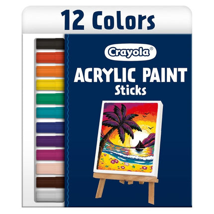 Crayola Acrylic Paint Doodle Sticks (12ct), Multi-Surface, Quick Dry, Less Mess Kids Paints, Ages 8+