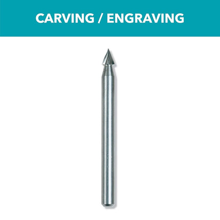 Dremel 118 Rotary Tool Accessory Carving Bit- Perfect for Wood, Plastic, Linoleum, and Soft Metals, Gray, 1/8 in