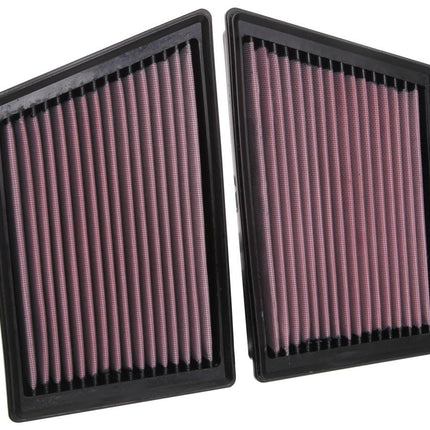 K&N air Filter Suitable for Porsche 911 3.0 2019-(Set of 2 Pieces) (33-3153)