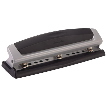 Swingline Desktop Hole Punch, 2-3 Hole Puncher, Precision Pro, Adjustable, 10 Sheet Punch Capacity, Black/Silver (74037)