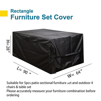 CKCLUU Patio Conversation Set Cover Patio Furniture Set Cover Outdoor Sectional Sofa Set Covers Waterproof Dining Table Chair Set Cover Heavy Duty 90 inch L x 64 inch W x 28 inch H
