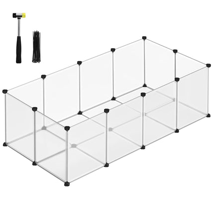 SONGMICS Pet Playpen,Fence Cage with Bottom for Sm