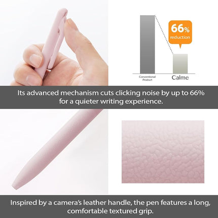 Pentel Calme Ballpoint Pen, 0.35mm, Pink, 10 Count BXA103P-A (10)