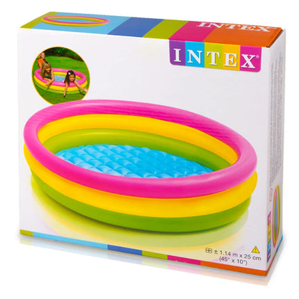 INTEX 57412NP - Sunset Glow Pool, 3-Ring, W/Infl. Floor, Ages 2+, Size 1.14mx25cm