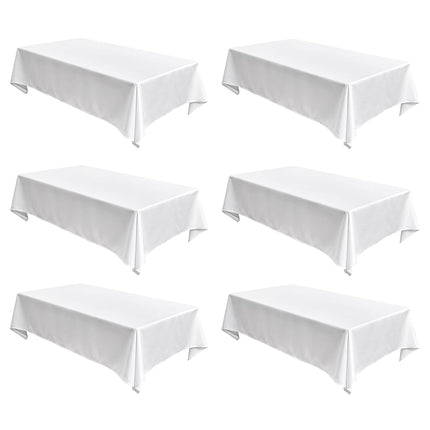 Fitable Faux Linen White Tablecloths for Rectangle