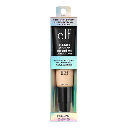 e.l.f. Camo CC Cream, Color Correcting Medium-To-Full Coverage Foundation, Improves Skin Texture & Tone, Vegan & Cruelty-Free, Fair 100 W