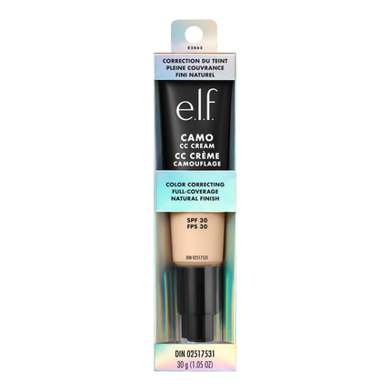 e.l.f. Camo CC Cream, Color Correcting Medium-To-Full Coverage Foundation, Improves Skin Texture & Tone, Vegan & Cruelty-Free, Fair 100 W