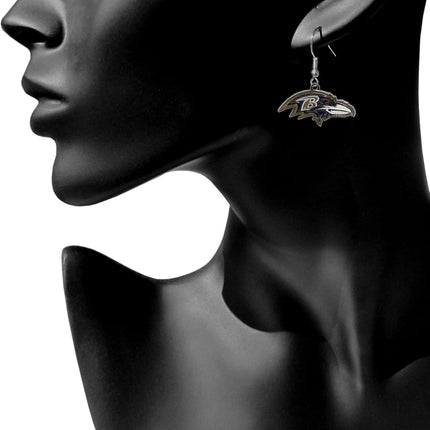 Siskiyou Sports NFL Baltimore Ravens Chrome Dangle Earrings