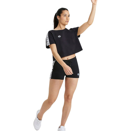 Arena Women's Corinne Team T-Shirt Crop Top, Black, Medium
