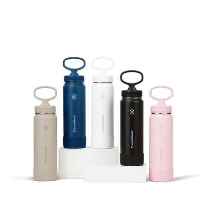 ThermoFlask Insulated Water Bottle with Straw Lid (24 oz, Blush) - Leakproof, Stainless Steel Water Bottle for Cold & Hot Drinks, Travel & Daily Hydration